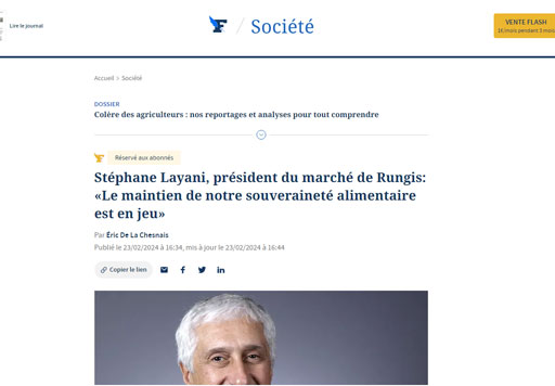 le figaro stephane layani souverainete alimentaire