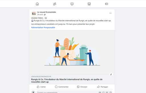 le nouvel eco facebook candidatures incubateur rungis and co